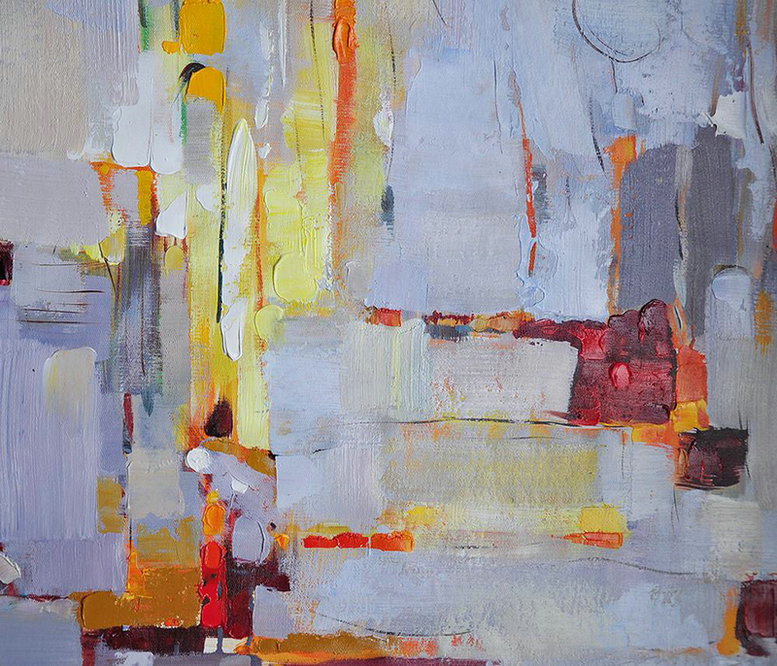 Abstract Painting Extra Large Canvas Art,Oversized Contemporary Art,Hand Made Original Art,Violet Ash,Yellow,Red,Orange.etc